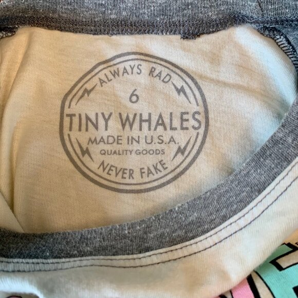 TINY WHALES Graphic T-Shirt Girls 6 NEW Raglan Top Tee Whatever Forever NWT Girl - Picture 6 of 6